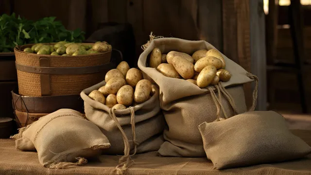 Potatis förvaras mörkt och svalt i säck