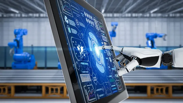 Smart fabrik med uppkopplade robotar enligt Industri 4.0