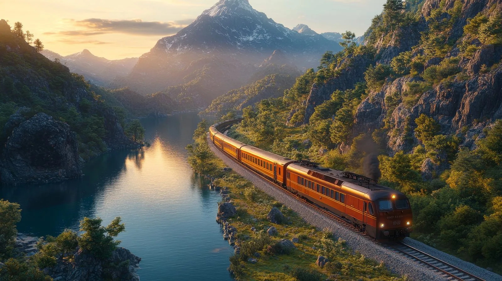 Tågluff i Europa med tåg genom landskap